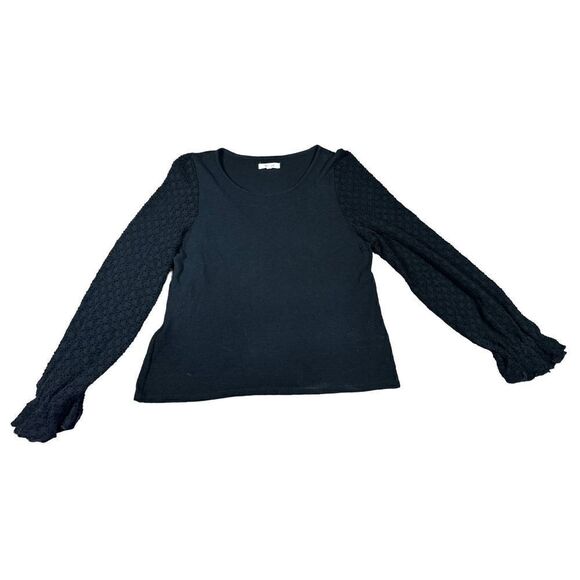 Madewell Jersey Lace Long Sleeve Shirt Small - Picture 2 of 7